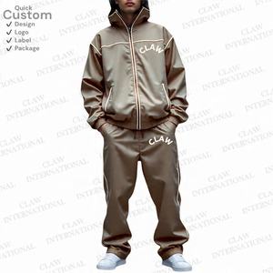 ชุดวอร์ม2ชิ้นไนลอนกันลมสำหรับผู้ชายชุดวิ่งออกกำลังกาย2ชิ้นผ้าไนลอนแบบรูดซิปแนววินเทจแบบกำหนดเอง - Product Image 3