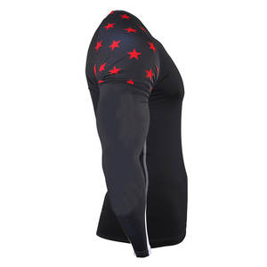 Protector de sarpullido de cuello redondo para hombre, ropa de Fitness ajustada, color personalizado - Product Image 2