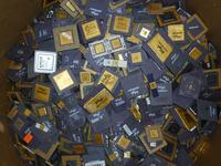Processeur CPU en déchets sans dissipateur thermique, puce Pentium Pro avec teneur en cuivre pour le recyclage