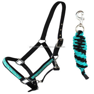 Cabestro de nailon de doble costura totalmente ajustable, caballo de colores vibrantes, con diamantes de imitación, hecho a medida - Product Image 2