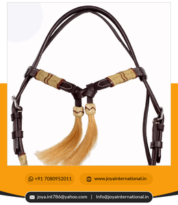 Estern eaeachter rieadstall/riridle ORSE ACK in Brown atatching Natral y raided awawHide eaeath con Natral Air plegable - Product Image 2