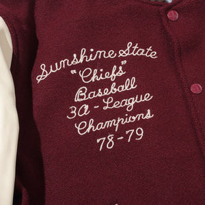 2024 2025 Veste universitaire pour hommes personnalisée OEM Veste en laine polyester pas chère en gros avec col montant et motif de lettres - Product Image 5