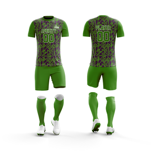 Tenue de football professionnelle, maillot de football imprimé par transfert thermique, short, design personnalisé, vêtements de sport d'équipe, 100% polyester - Product Image 3