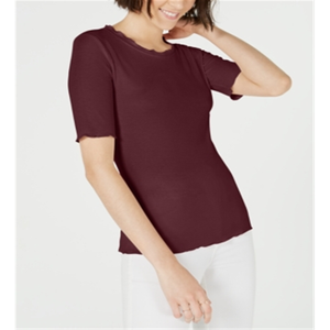 Top da donna Maison Jules XX-Large con scollo rotondo e maniche lunghe fino al gomito, in maglia rossa - Product Image 1