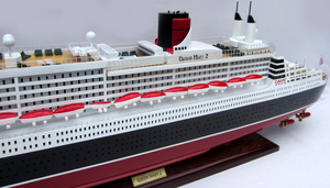 QUENE MARYY 2 Edición especial Modelo de barco de crucero de madera Decoración moderna para el hogar Barco artesanal con bandeja elegante y caja elegante - Product Image 2