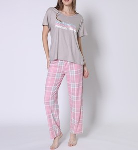 Women's Casual Fashion <b>Pyjamas</b> ODM Supply Soft and Smooth Jersey Fabric with Elastic Waist Closure <b>for</b> <b>Summer</b> and Spring - Product Image 1