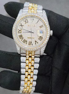 Montres pour hommes de luxe en gros d'usine, automatiques, mécaniques, carrées, serties de diamants VVS, cadran en verre moissanite, acier inoxydable - Product Image 2