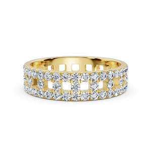 Full Eternity 925 Sterling Silver Original Round Cut Moissanite Diamond <b>Ring</b> Birthdays Party Jewelry Gift for <b>Friends</b> - Product Image 3