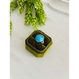 Southwest Boho <b>Statement</b> <b>Ring</b> Kingman Turquoise & Sterling Silver Emerald Cut Gemstone Size 9.5 for Everyday Wear - Product Image 3