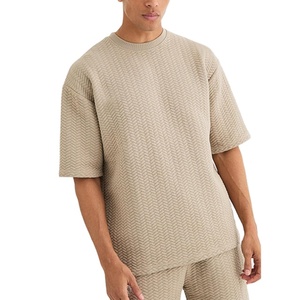 Camiseta de Manga Corta Personalizada, Holgada, al por Mayor, con Hombros Caídos, a la Moda, para Hombre, con Logotipo Personalizado, Transpirable, Conjunto de Dos Piezas - Product Image 2