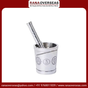 Mortier et pilon à sept chakras de qualité supérieure en acier inoxydable pour broyeur et broyeur d'herbes à bon prix - Product Image 5