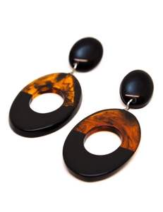 Pendientes de Aro Gruesos de Resina, Joyería de Moda, Pendientes de Acrílico Negro para Mujer, Artesanías de Resina Bh - Product Image 6