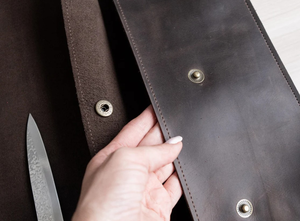 Bolso enrollable de cuero ecológico personalizado de primera calidad, cierre de hebilla, estilo moderno, multifuncional para chefs, fabricación duradera - Product Image 4