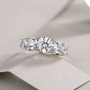 Customized Luxury Engagement <b>Ring</b> for Women VVS Moissanite Diamond with Brilliant Cut Iced Out Wedding Jewelry Certified by IGI - Product Image 5