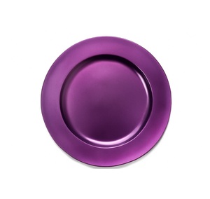 Platos Base Redondos de Metal Morado con Borde, Platos Decorativos para Banquetes, Catering y Decoración del Hogar, Platos Base para Bodas - Product Image 6
