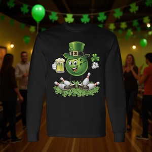 Camiseta de manga larga para amantes de la cerveza y el bolos del Día de San Patricio - Product Image 3