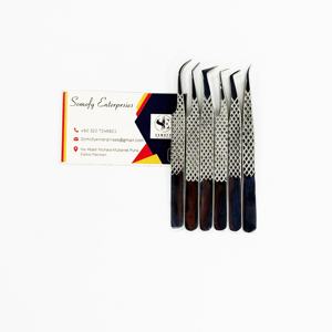 Pinzas de pestañas de Metal personalizadas de alta calidad Pinzas de pestañas de punta de fibra de acero inoxidable cómodas pinzas de pestañas de Punta puntiaguda - Product Image 1