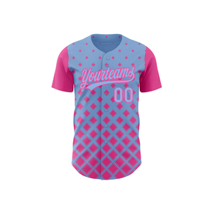 Men Baseball Jersey Breathable V-neck Short Sleeve 100% Polyester High Quality Fashion Hip Hop Streetwear Digital Print OEM - Product Image 2