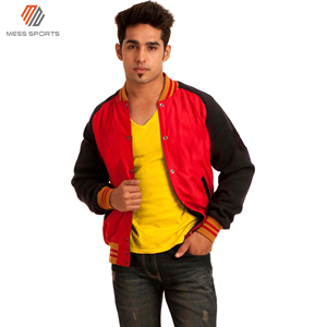 MESS SPORTS High Quality Customized Logo Design Embroidered Wool Sleeves <b>Men's</b> Baseball Varsity <b>Jacket</b> Reversible Windproof - Product Image 5