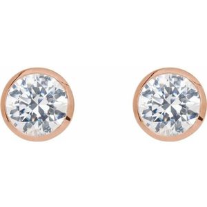 Pendientes de Diamantes con Engaste Redondo en Oro de 14K/18K Estilo Cóctel, Forma de Bola para Fiesta, Tecnología de Incrustación en Oro Amarillo y Rosa - Product Image 2