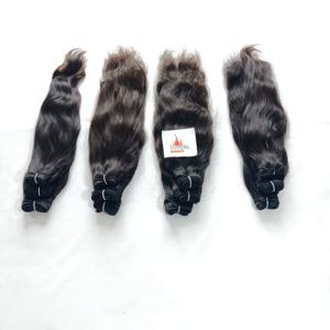 100% อินเดียผมมนุษย์ดิบแบบไม่ผ่านกระบวนการผมต่อแบบผมตรงผมลอนธรรมชาติทรงหลวมมัดไปลึกไม่มีสารเคมี - Product Image 4