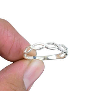 Meilleure qualité faite à la main pour filles à la mode 925 bague en argent plaqué rhodium bijoux de bande cadeau simple et élégant - Product Image 1