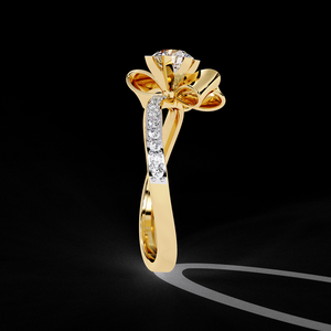 Bague en diamant de laboratoire de qualité supérieure avec nœud en ruban en or 14K 18K 0,50 carat rond brillant certifié IGI - Product Image 4