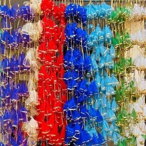 4 Pieds Filet de Potli Multicolore avec Dentelle Gota Décoration de Mariage & Festival Toile de Fond pour Mandap Stage Ganpati & Temple Decor - Product Image 5