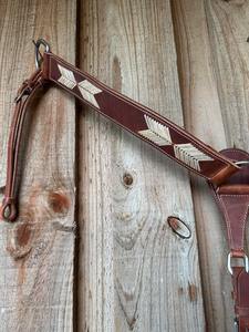 Juego de Cabezada y Pechera de Cuero Marrón Premium Estilo Western, Diseño de Cruz Rosa Grabado a Mano, Venta al por Mayor de Fabricantes - Product Image 2