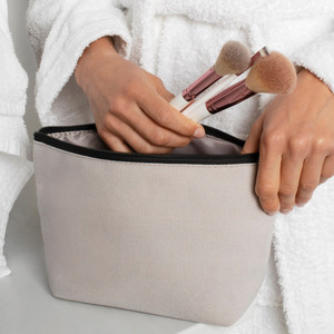 Sac cosmétique en toile de coton de style classique européen avec motif de fil de mode et fermeture à glissière - Product Image 1