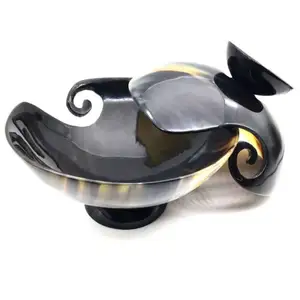 Fabricante Servindo OX Buffalo Horn Bowl Fornecedor Novo Design Artesanal Salada Servindo Horn Bowl ao melhor preço