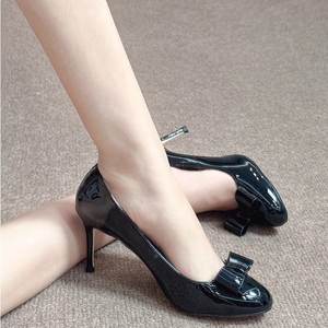 Zapatos de Tacón Alto Franceses con Punta Redonda y Lazo, Elegantes, Versátiles, de Lujo, Formales, para Uso Diario, con Boca Poco Profunda, para Mujer - Product Image 3