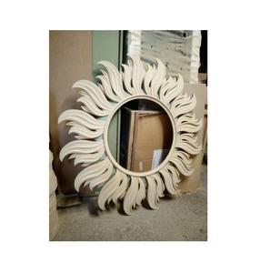 Elegante Marco de espejo de pared de madera grande para dormitorio o sala de estar con acabado envejecido y encanto antiguo rústico audaz - Product Image 1