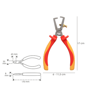 Pinze spelacavi 150 mm. Mangos Aislati VDE da 1.000 V. Acciaio Cromo Vanadio - Product Image 2