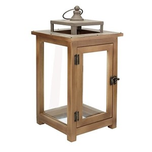 Linterna de metal elegante con paneles de vidrio y mango para decoración de iluminación interior y exterior - Product Image 2