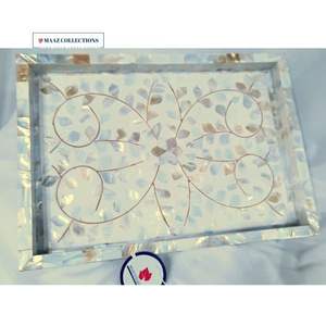 Proveedor y exportador líder de la India Exquisita bandeja para servir con incrustaciones de madreperla y hueso para el fabricante de Navidad - Product Image 1