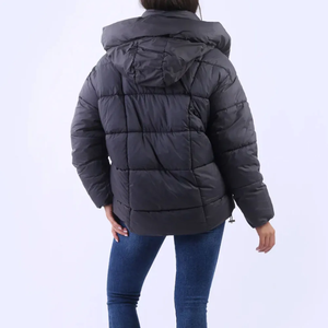 Chaquetas acolchadas recortadas para mujer, abrigos sólidos con bolsillo y cremallera, ropa de calle, abrigo de invierno de manga larga, chaqueta acolchada corta acolchada - Product Image 3