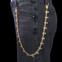 Chaîne de ventre en laiton robuste, style Y2K Streetwear, avec zircons baguette en forme de T et maillons en forme de 8, pour femme