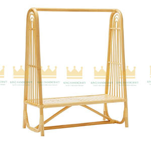 Support de rangement sur pied en rotin pour pépinière de bébé de style vintage bon marché vêtements pour enfants suspendus pour chambre d'enfants - Product Image 4