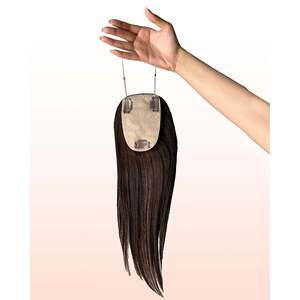 Secure Fit Topper Silk-Based Hair Extensions for Women with Clips and Invisible <b>String</b> Support - Product Image 1