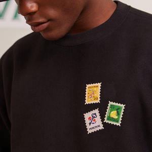 Sudaderas bordadas de cuello redondo de Terry francés negro para hombres y mujeres fabricadas en fábrica a la venta en MOQ bajo y tarifas baratas - Product Image 2