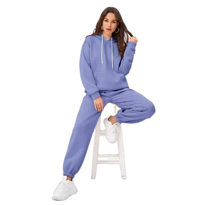 OEM Women's Loose Fit Hoodie and Jogger <b>Set</b> | Soft Winter Tracksuit with Custom Logo | High-Quality Fleece Two-Piece Jogger <b>Set</b> - Product Image 5