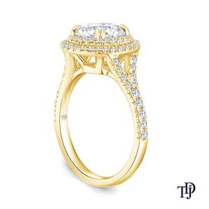 Anillo de Compromiso de Oro de 14K con Doble Halo y Diamante Central, Fabricante Internacional de Venta al por Mayor y al por Menor OEM - Product Image 5