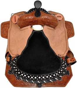 Sillín occidental de cuero DD de barril ecuestre totalmente mecanizado a mano para carreras de caballos fabricado en India producto inglés - Product Image 5