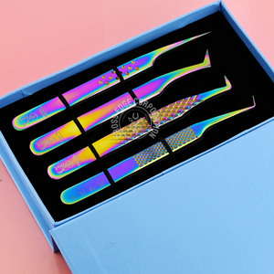 Pince à épiler pour extensions de cils, pointe en fibre droite, outil d'isolation pour séparer les cils naturels en application classique - Product Image 1