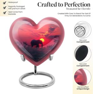 Urnas de elefante para cenizas humanas Urna para cenizas Urnas de cremación masculinas y femeninas adultas para mujeres Urnas funerarias para hombres adultos Tamaño personalizado - Product Image 3