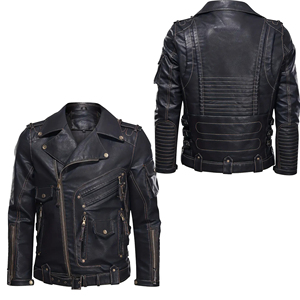 แจ็คเก็ตบอมเบอร์วินเทจมีสไตล์มีกระเป๋าซิปหลายช่องระบายอากาศมีตัวอักษรฤดูหนาวเข็มขัดปรับได้โลโก้ด้านหน้าผ้าใบ - Product Image 1