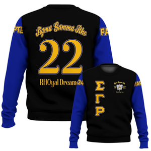 Sudadera con Cuello Redondo Azul y Dorado de Sigma Gamma Rho 1922, Ropa Griega de Hermandad, Sudadera de Forro Polar Premium, Estilo Casual de Invierno para Mujer - Product Image 6