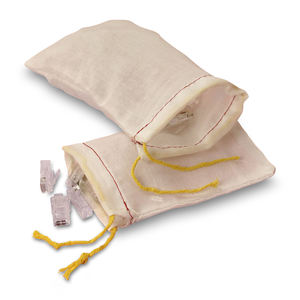 Sac à cordon en coton de style et de luxe avec logo personnalisé, petite maille durable pour le shopping, motif d'impression uni soigneusement conçu - Product Image 3