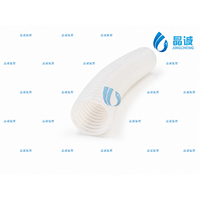 Tuyau flexible corrugué en PTFE transparent résistant aux produits chimiques de qualité industrielle, non tressé, sur mesure